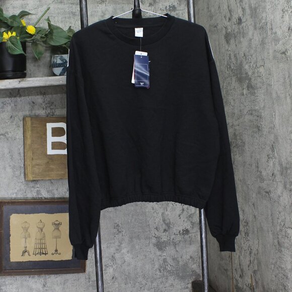 NWT Reebok Womens Back Vector Fleece Sweatshirt IT5630 Black L - Picture 2 of 5